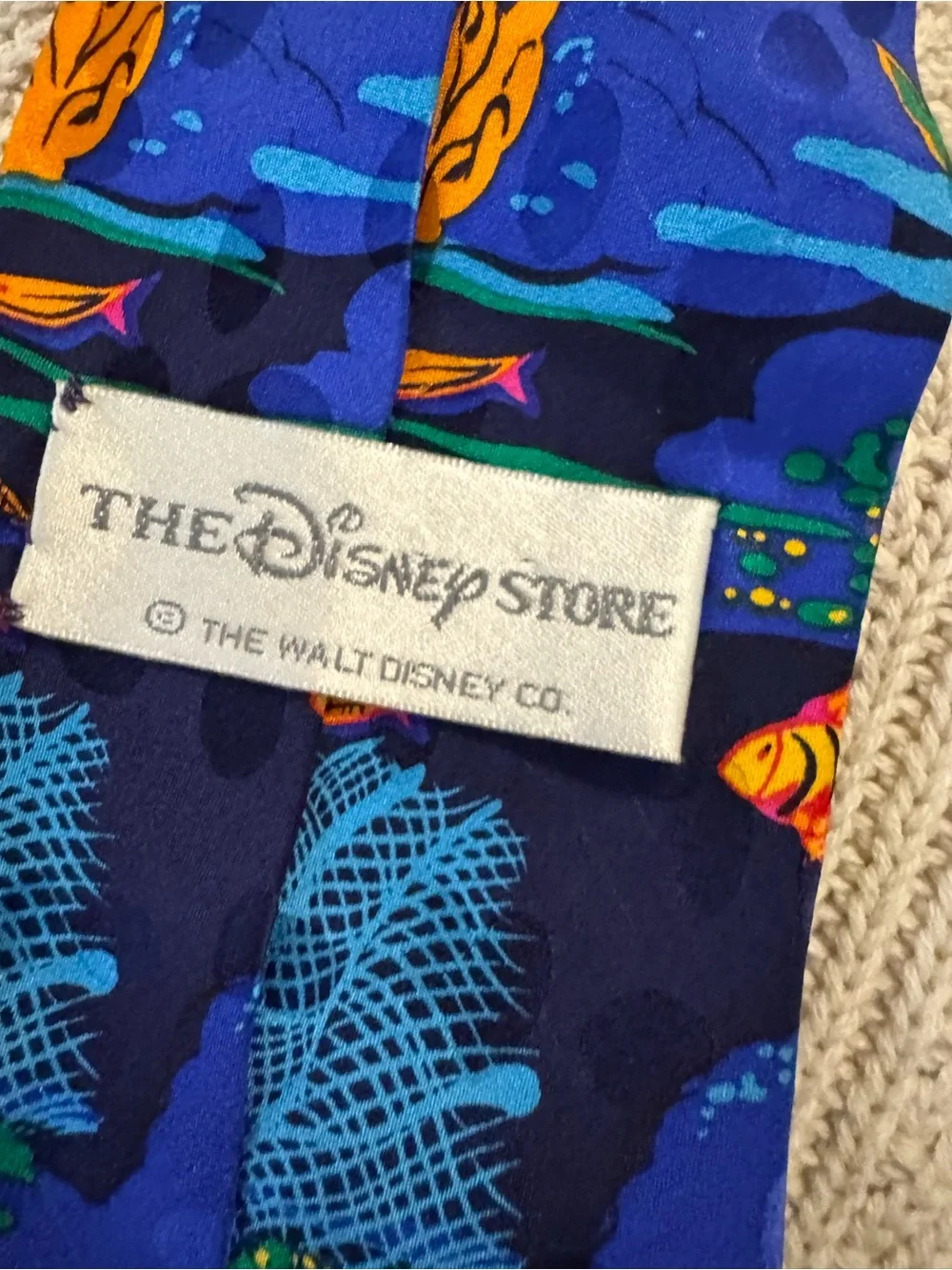Disney Multicolor Undersea Character Silk Tie Vintage Disney Store